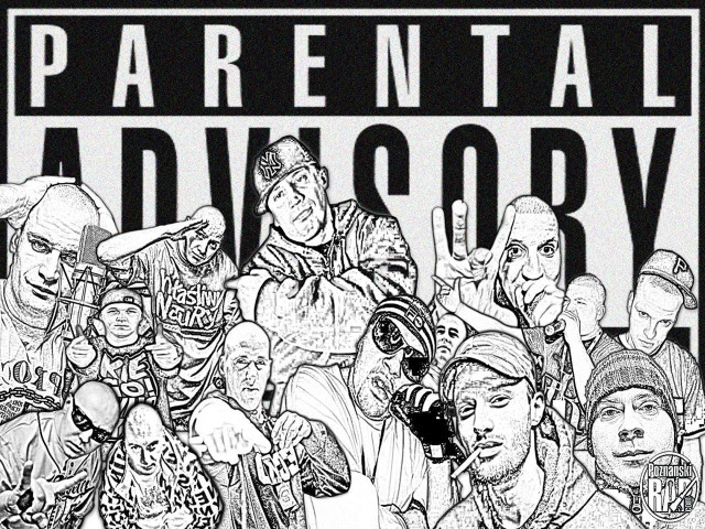 Black white poster people parental free wallpaper - medium preview image
