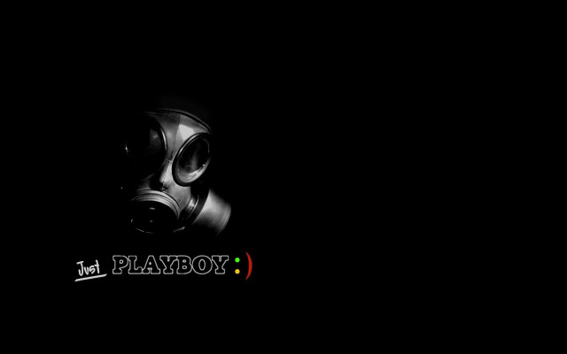 Gasmask playjoy darkroom redwhitelogo multigirls free wallpaper - medium preview image