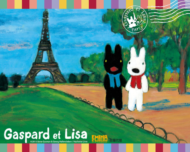 Rabbits eiffel tower paris painting free wallpaper - medium preview image