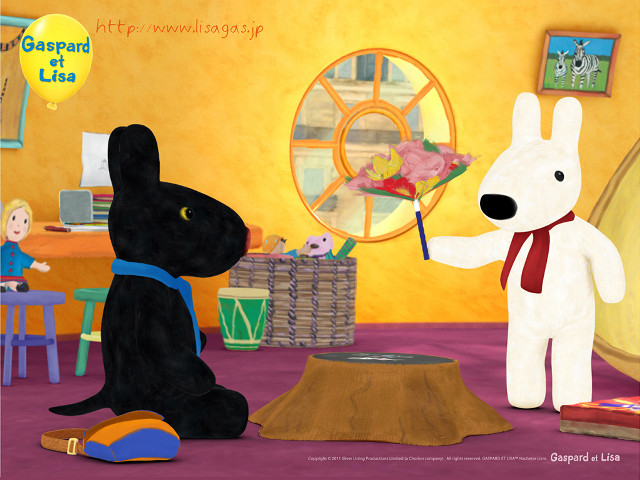 Dog rabbit room table chairs free wallpaper - medium preview image