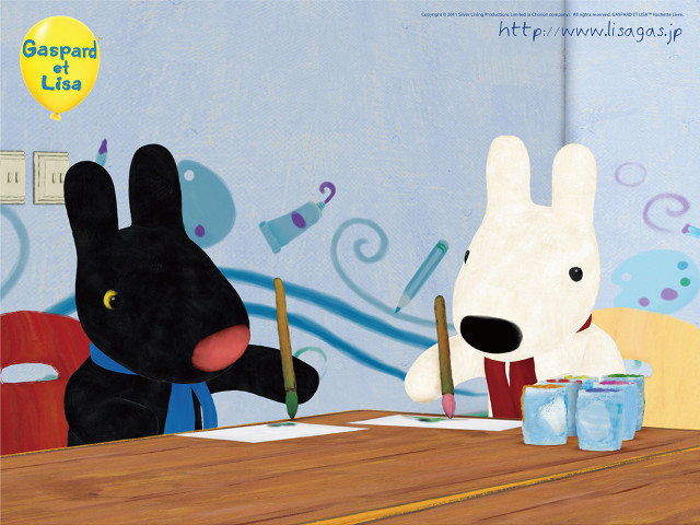 Dog rabbit table drinks balloon free wallpaper - medium preview image