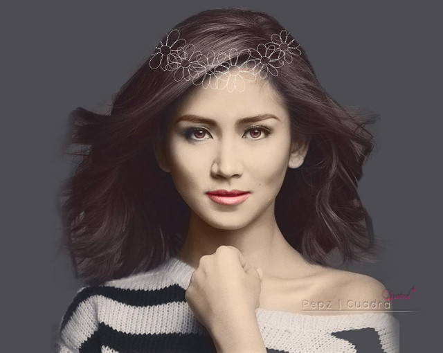 Woman flower headband sweater popart free wallpaper - medium preview image