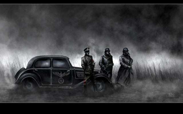 Men car fog smoke group free wallpaper - medium preview image