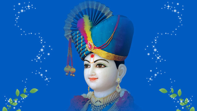 Statue blue hat blue background free wallpaper - medium preview image