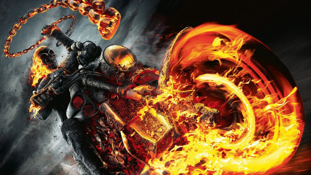 Man motorcycle fire road chain free wallpaper - medium preview image