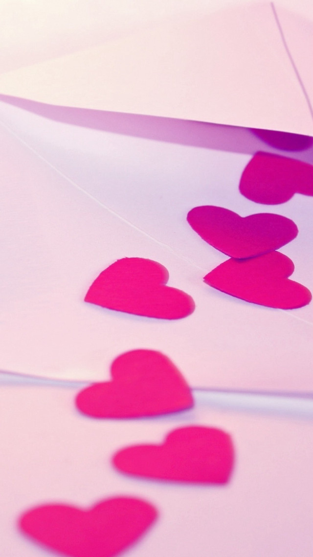 Hearts white surface pink envelope free wallpaper - medium preview image