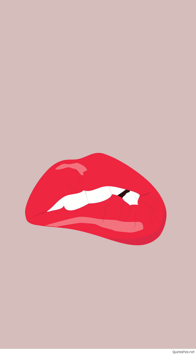 Red lips white stripe black free wallpaper - medium preview image