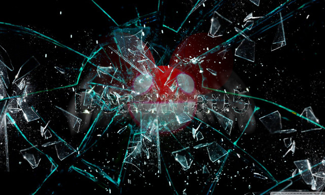 Broken glass window red light free wallpaper - medium preview image