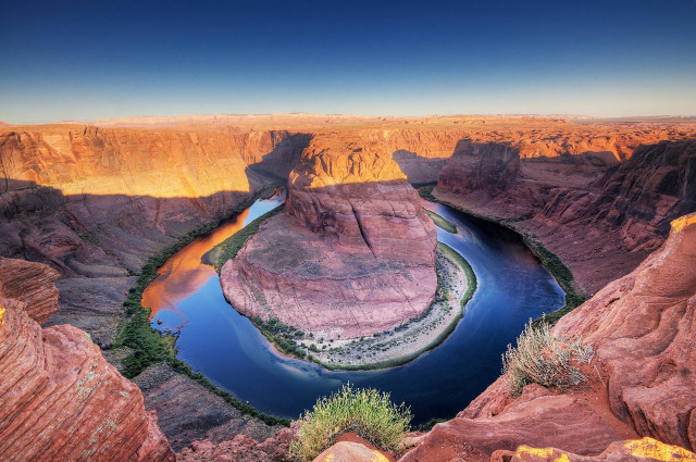 River canyon mountains rocks sunset free wallpaper - medium preview image