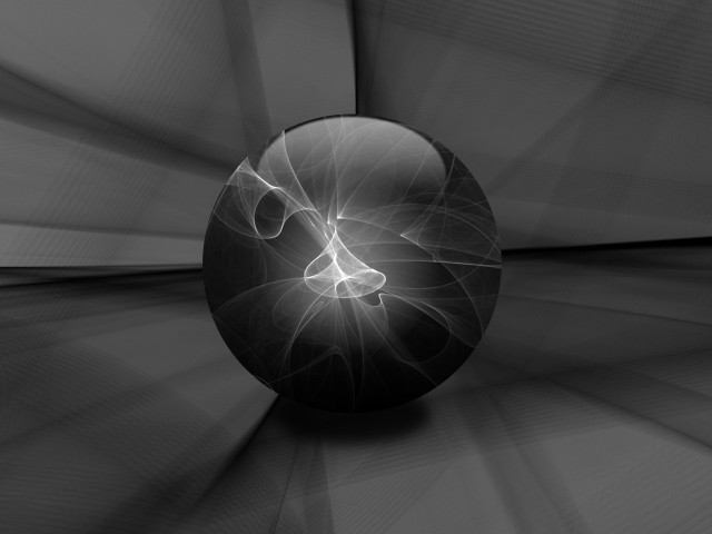 Black white sphere lightning raytraced free wallpaper - medium preview image