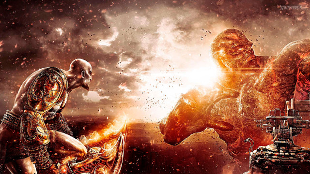 Man horse giant creature field free wallpaper - medium preview image