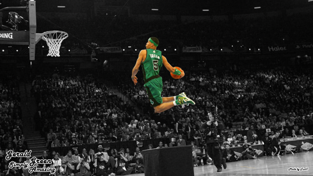Man green uniform basketball trick free wallpaper - medium preview image