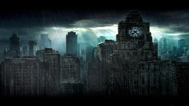 City clock tower storm background free wallpaper - medium preview image