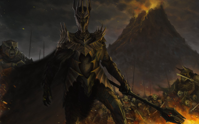Man sword fire mountain flames free wallpaper - medium preview image