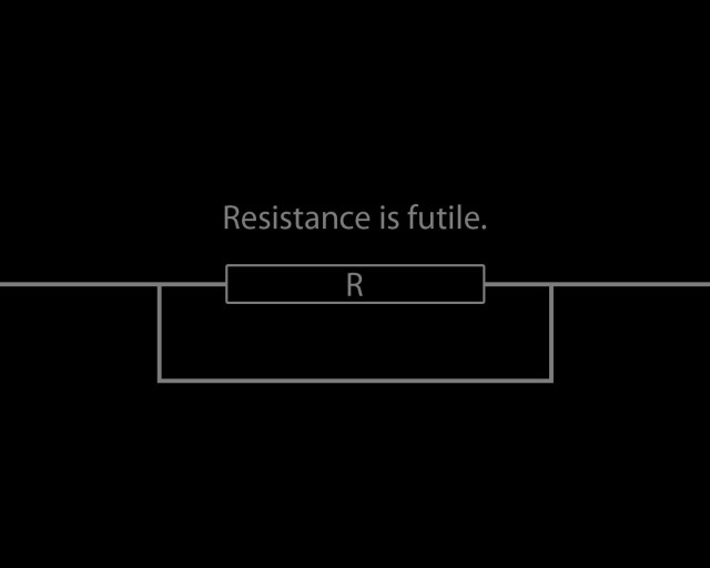 Resistance is futile black white free wallpaper - medium preview image