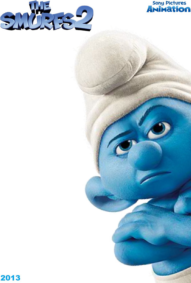 Blue smurf white hat arms free wallpaper - medium preview image