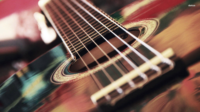 Guitar neck strings closeup blurry free wallpaper - medium preview image