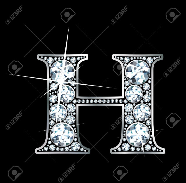 Diamond letter h black background free wallpaper - medium preview image
