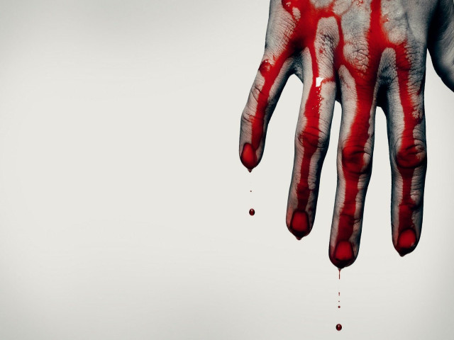 Bloody hand dripping red line #2 free wallpaper - medium preview image