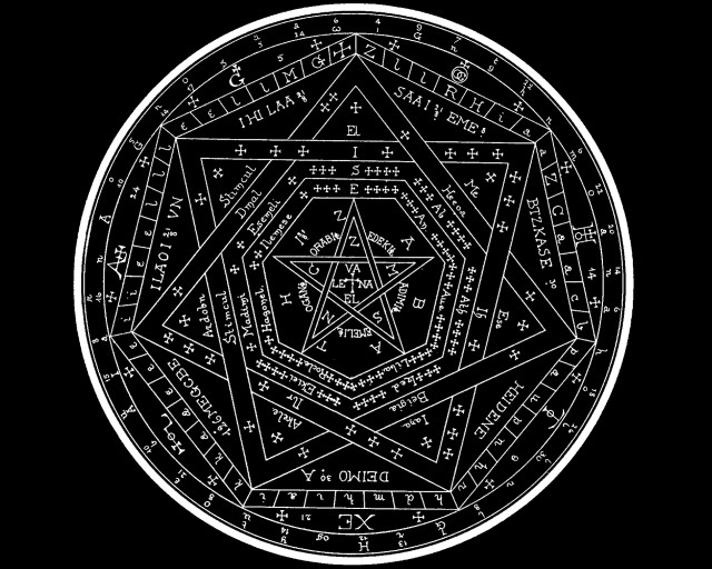 Black white drawing star circle free wallpaper - medium preview image