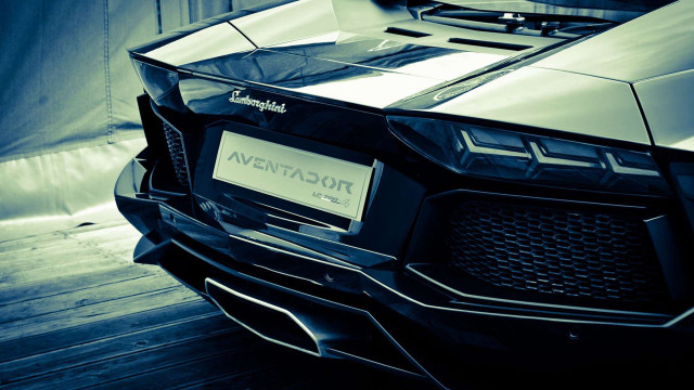 Black sports car garage wooden free wallpaper - medium preview image