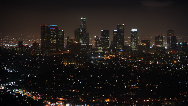 City night lights buildings dark #2 free wallpaper - medium preview image
