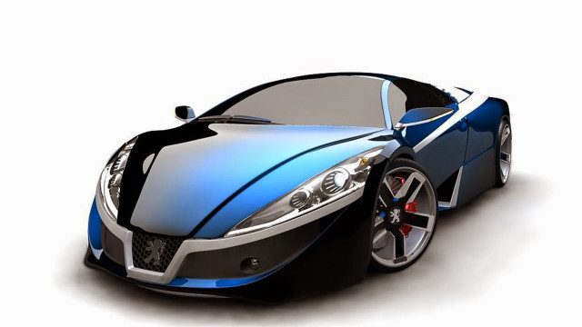 Blue sports car 3d rendering #2 free wallpaper - medium preview image