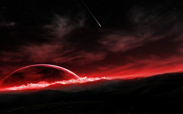 Red planet red moon shooting free wallpaper - medium preview image