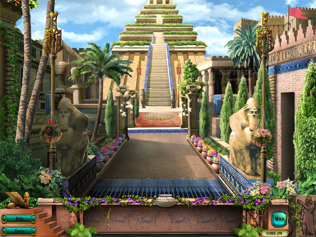 Large building staircase statue plants free wallpaper - medium preview image