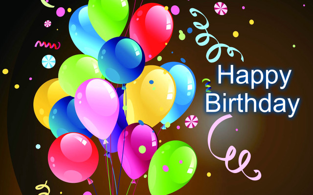 Balloons happy birthday message in free wallpaper - medium preview image