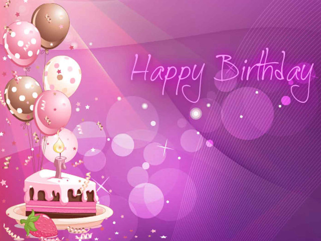 Birthday card cake balloons purple #2 free wallpaper - medium preview image