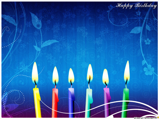 Candles blue background happy birthday free wallpaper - medium preview image