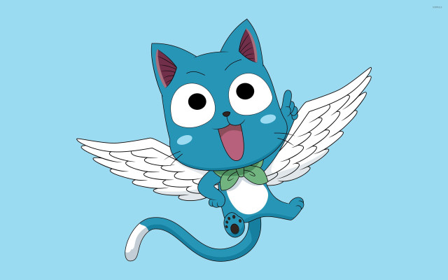 Cartoon cat with wings bow free wallpaper - medium preview image