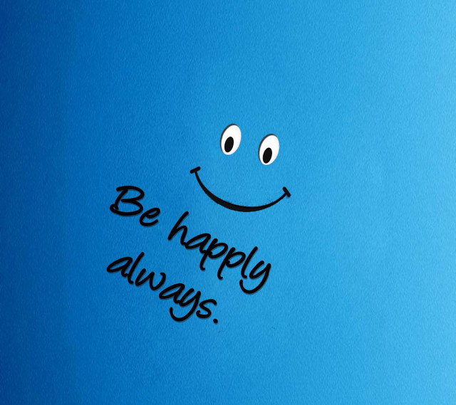 Blue background smiley face be free wallpaper - medium preview image