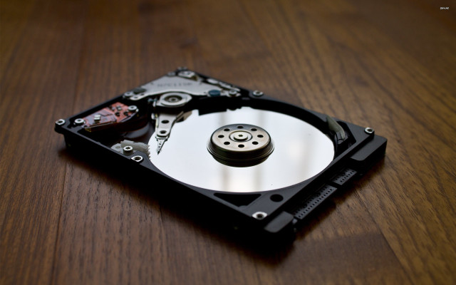 Hard drive wooden table laptop free wallpaper - medium preview image