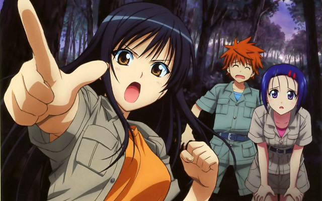 Group people woods pointing camera free wallpaper - medium preview image