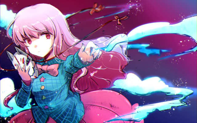 Pink haired girl cellphone sky free wallpaper - medium preview image