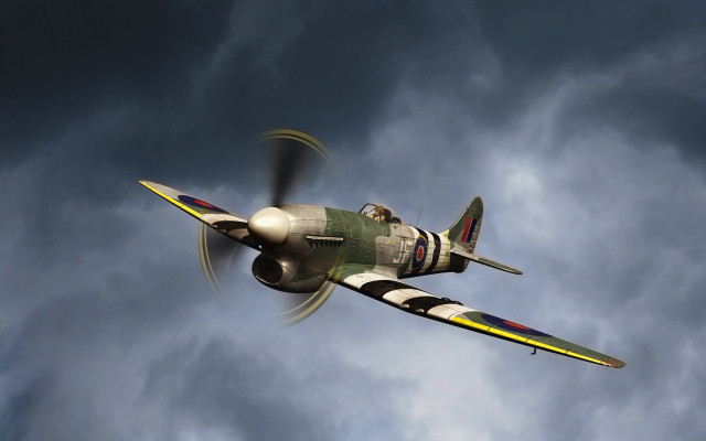 Small airplane cloudy sky propeller #4 free wallpaper - medium preview image