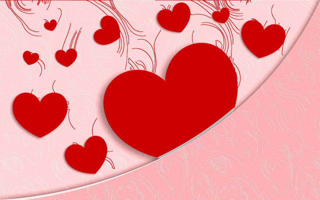 Red heart pink background love free wallpaper - medium preview image