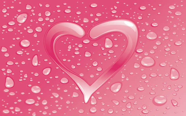 Heart shaped water droplet pink free wallpaper - medium preview image
