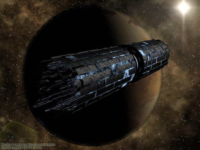 Space station starfield planet sun free wallpaper - medium preview image