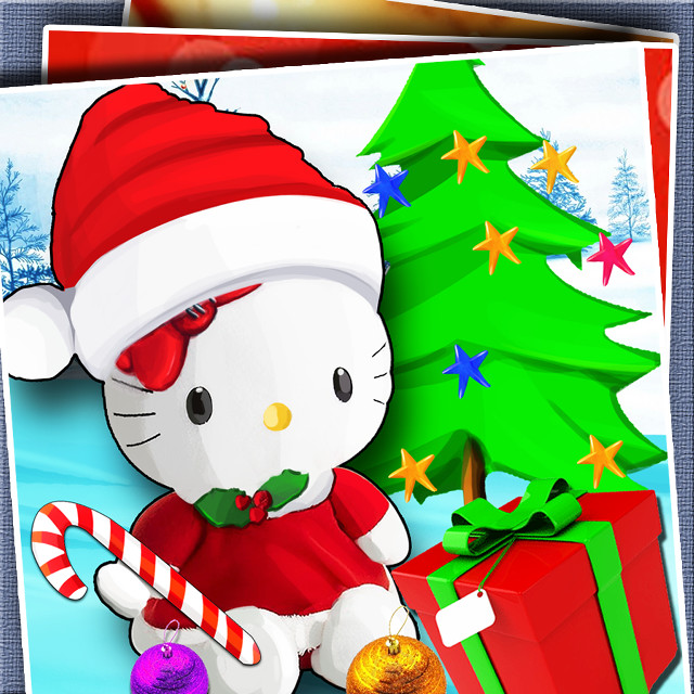 Hello kitty christmas card tree free wallpaper - medium preview image
