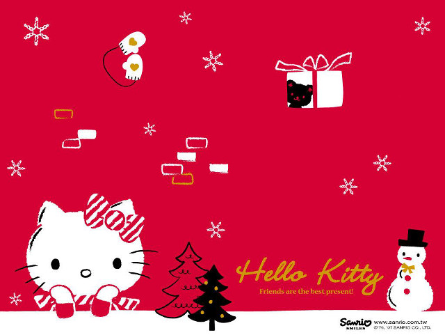 Hello kitty christmas snowman free wallpaper - medium preview image