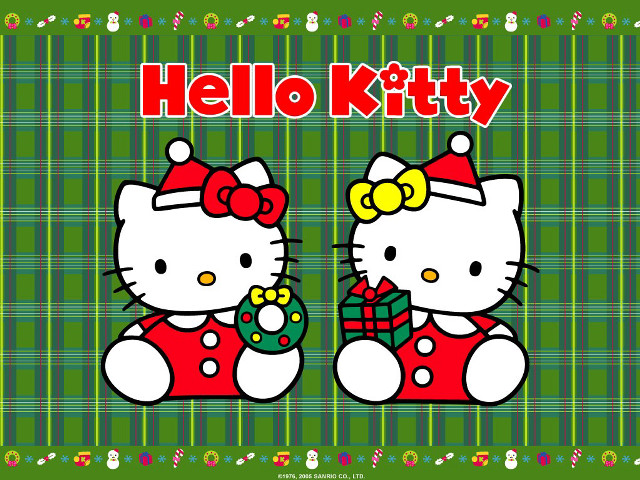 Hello kitty christmas card present free wallpaper - medium preview image