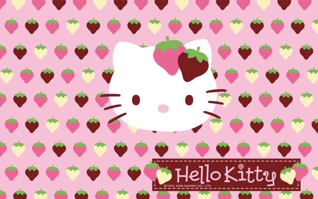 Hello kitty strawberries wallpaper strawberry free wallpaper - medium preview image