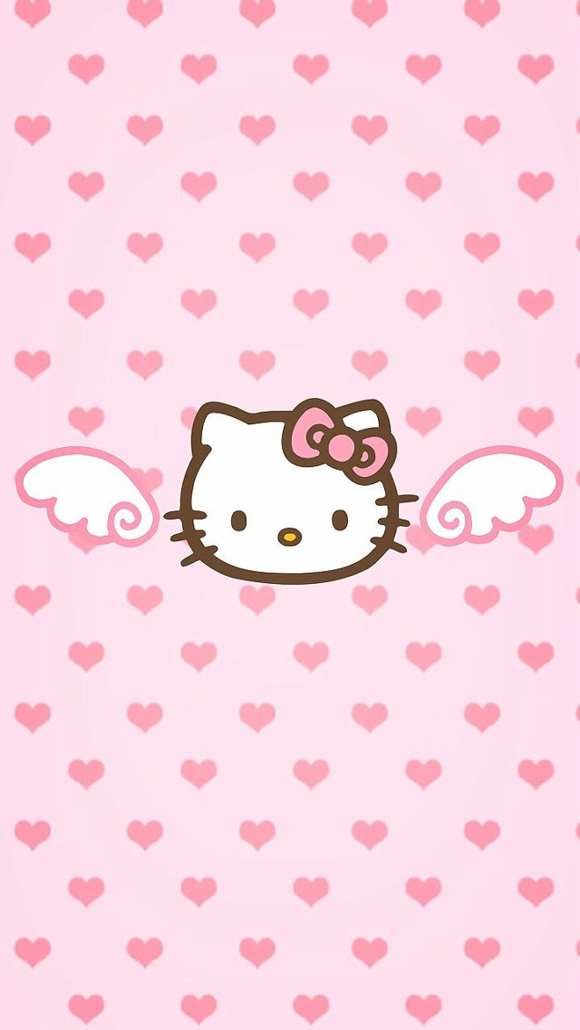 Hello kitty wallpaper hearts wings free wallpaper - medium preview image