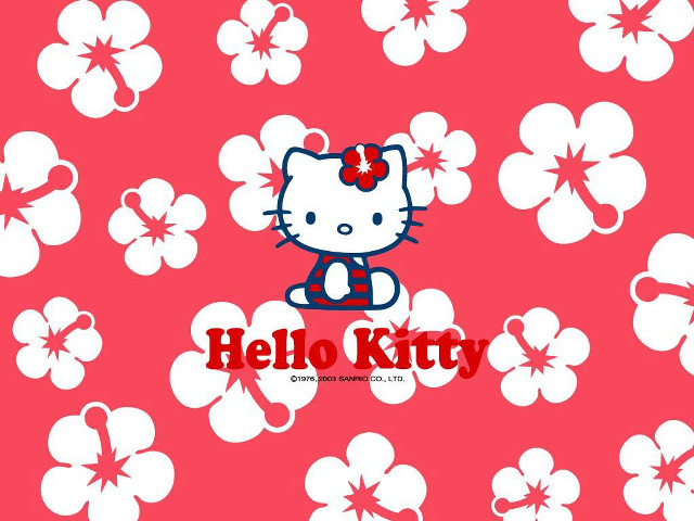 Hello kitty wallpaper flowers cat free wallpaper - medium preview image