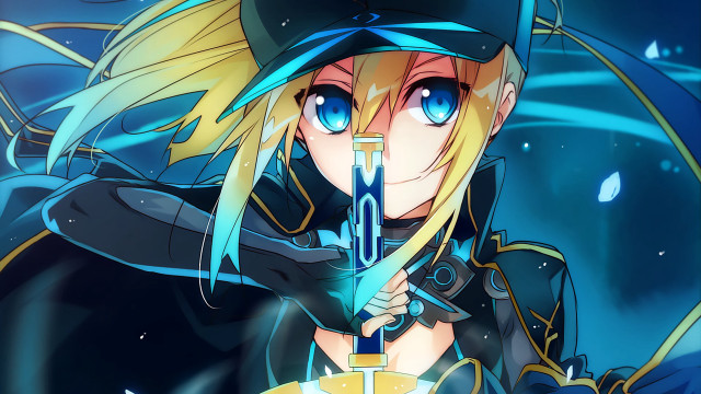 Anime character sword hat hand free wallpaper - medium preview image