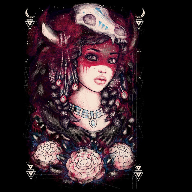 Woman strange hat feather flower free wallpaper - medium preview image