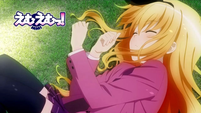 Blonde woman grass wind man free wallpaper - medium preview image